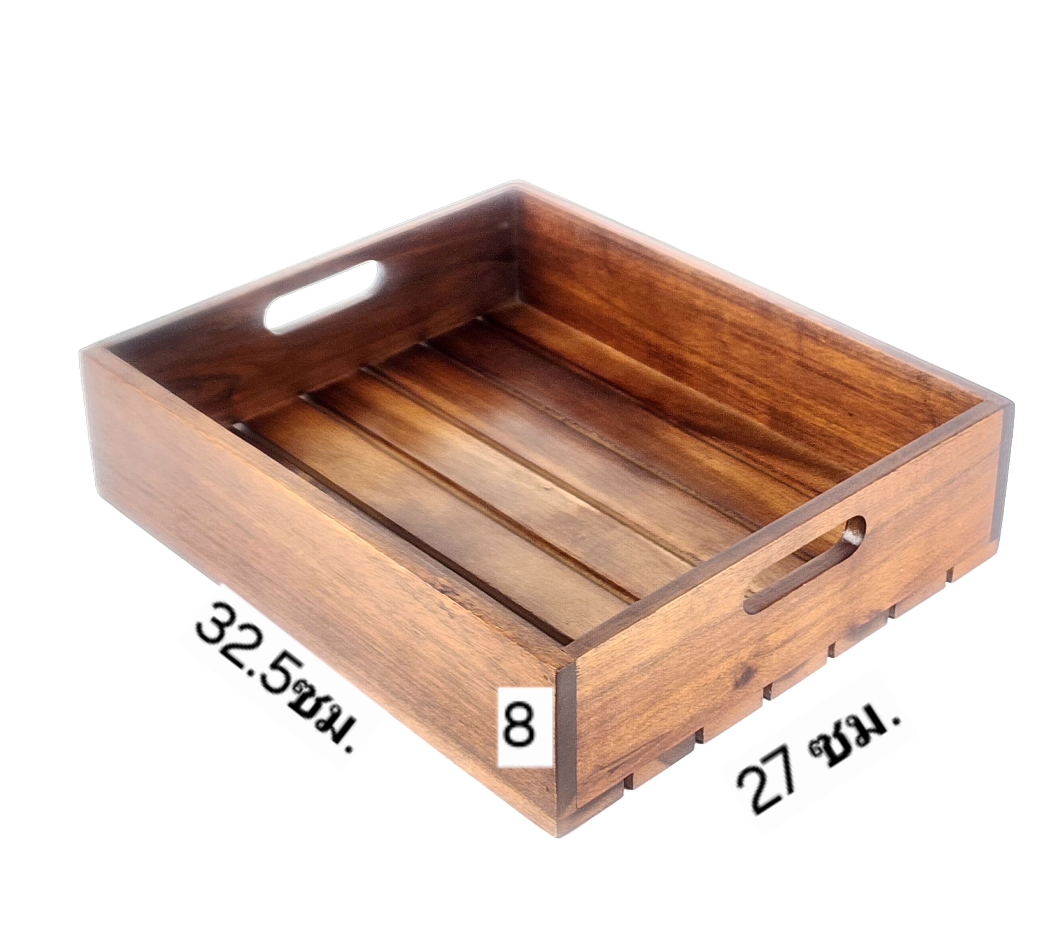 MINIWOOD ถาดไม้ระแนง ลังไม้ ลังผลไม้ ถาดเสริฟไม้จามจุรี wooden box