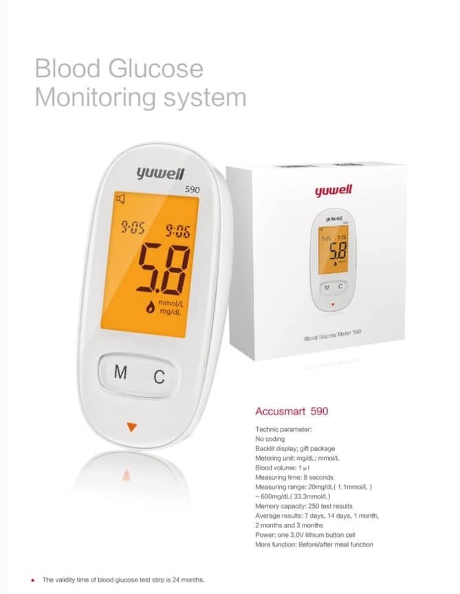 เครื่องวัดน้ำตาล Yuwell ACCUSURE 590