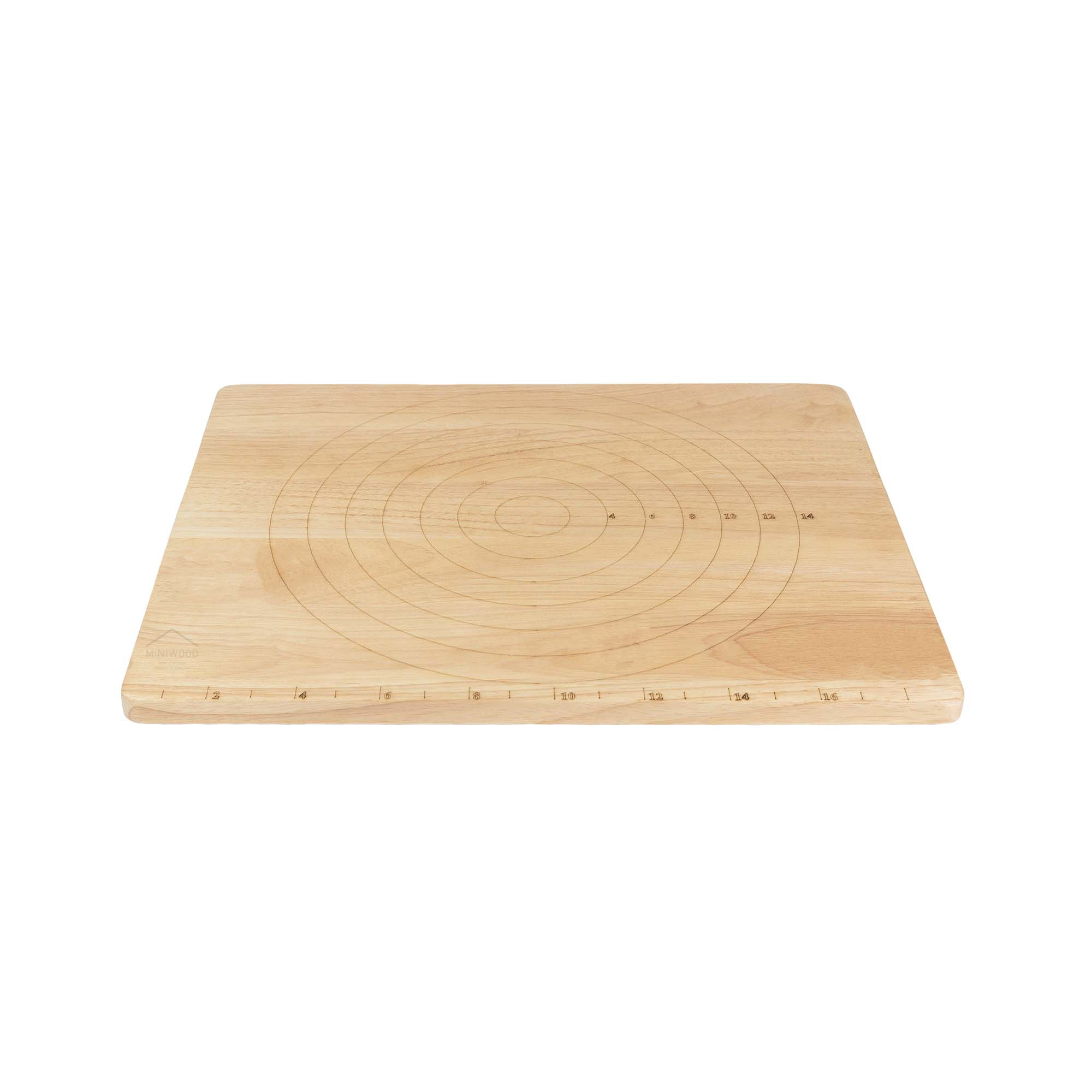 MINIWOOD กระดานนวดแป้ง แผ่นรองนวดแป้ง เขียงไม้ อุปกรณ์เบเกอรี่ ไม้ยางพารา Pastry Board 15"x19" นิ้ว (ไม้นวดแยกจำหน่าย)