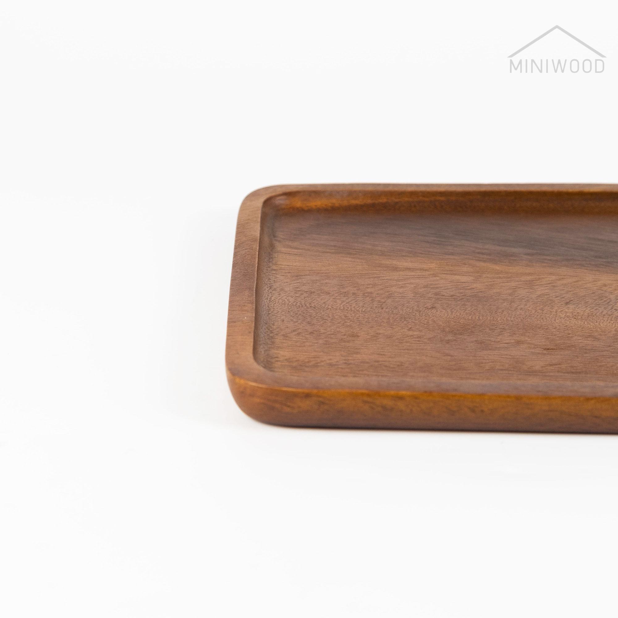 MINIWOOD จานไม้ สี่เหลี่ยมจัตุรัส จานไม้ใส่อาหาร ถาดไม้ Wooden plate ไม้จามจุรี