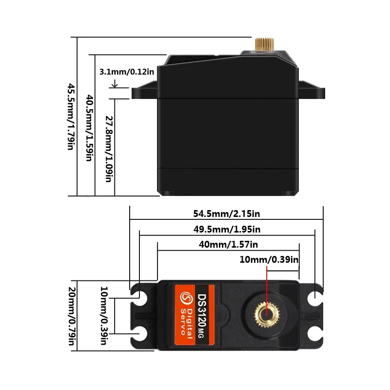 DS3120 Servo Motor แบบ หมุน 360 องศา ต่อเนื่อง