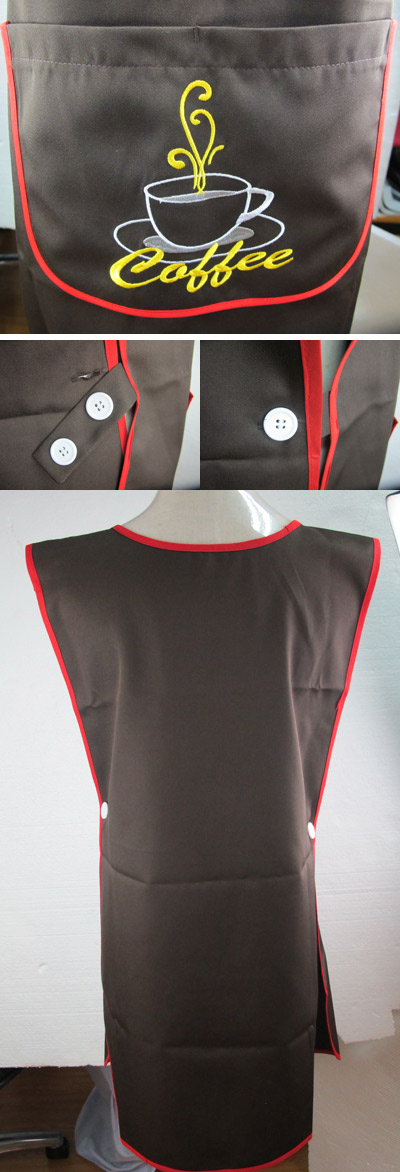 ผ้ากันเปื้อน ติดกระดุมด้านข้าง 2 ข้าง