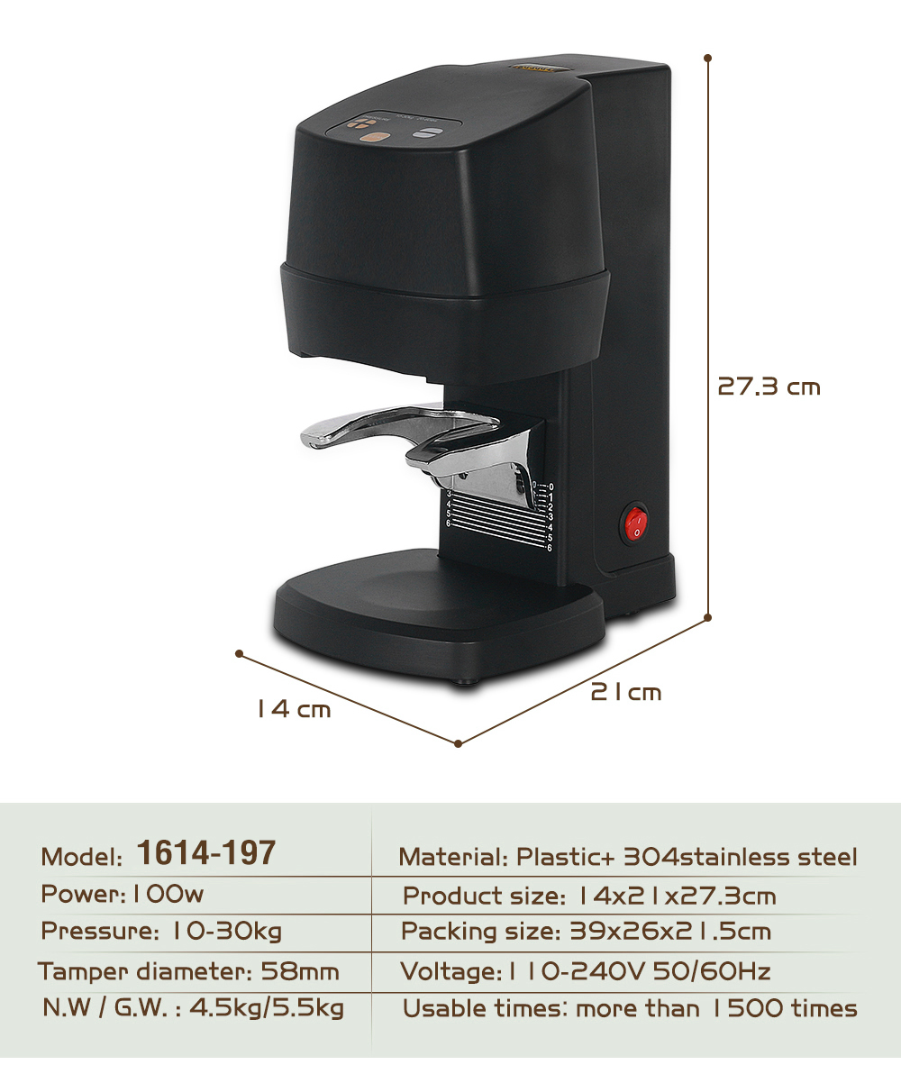 เครื่องกดกาแฟ อัตโนมัติ 110W. แทมเปอร์อัตโนมัติ 1614-197