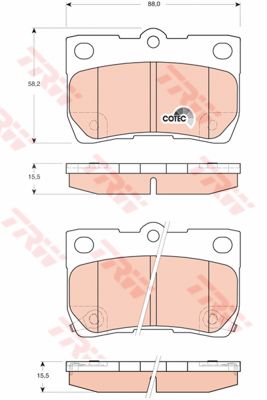 TRW ผ้าเบรค หลัง LEXUS IS250 ปี 05' on COTEC