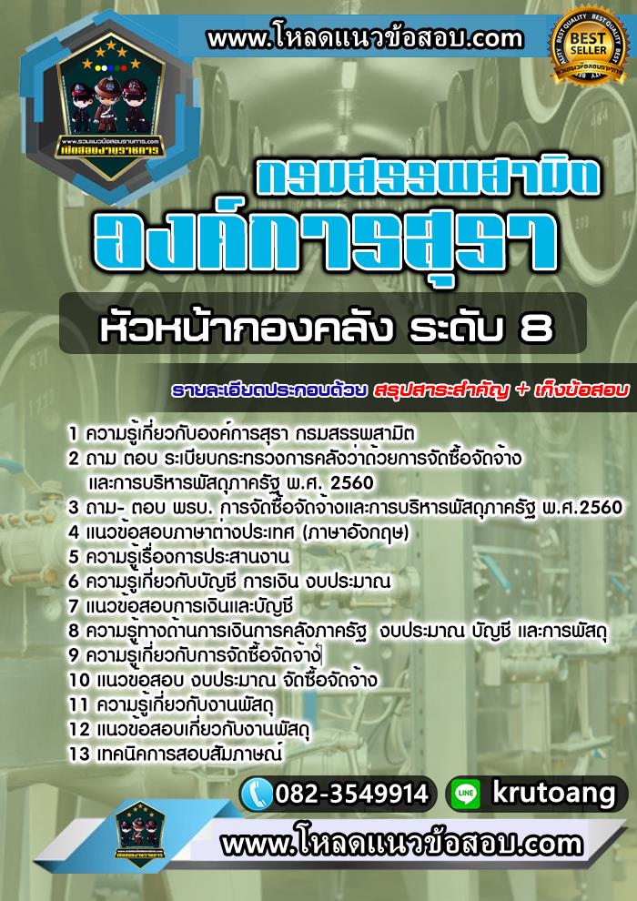 แนวข้อสอบหัวหน้ากองคลัง ระดับ 8 องค์การสุรา กรมสรรพสามิต