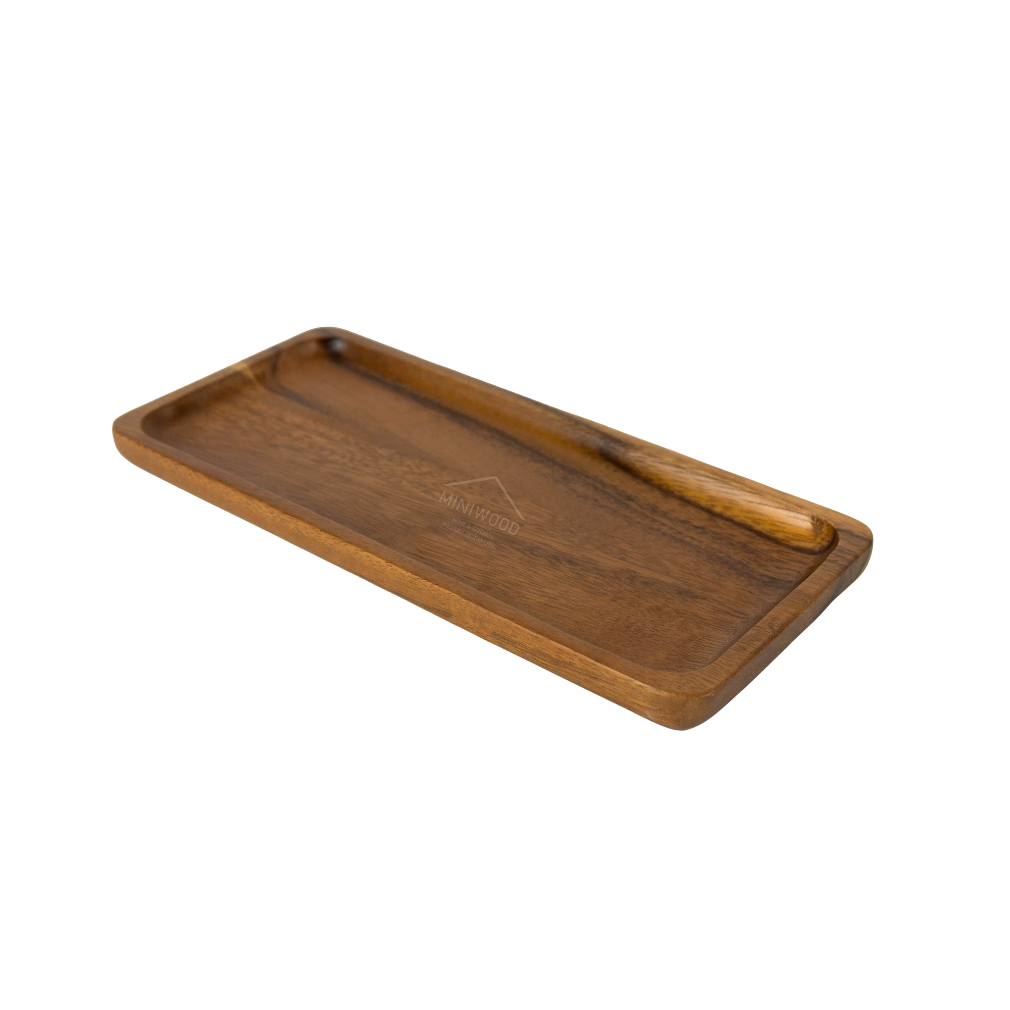 MINIWOOD จานไม้ ทรงสี่เหลี่ยม จานไม้ใส่อาหาร ถาดไม้ Food grade Wooden plate ไม้จามจุรี มี 2 ขนาด