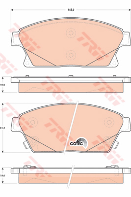 ผ้าเบรค Cruze 2.0 (คู่หน้า) / TRW-DTEC