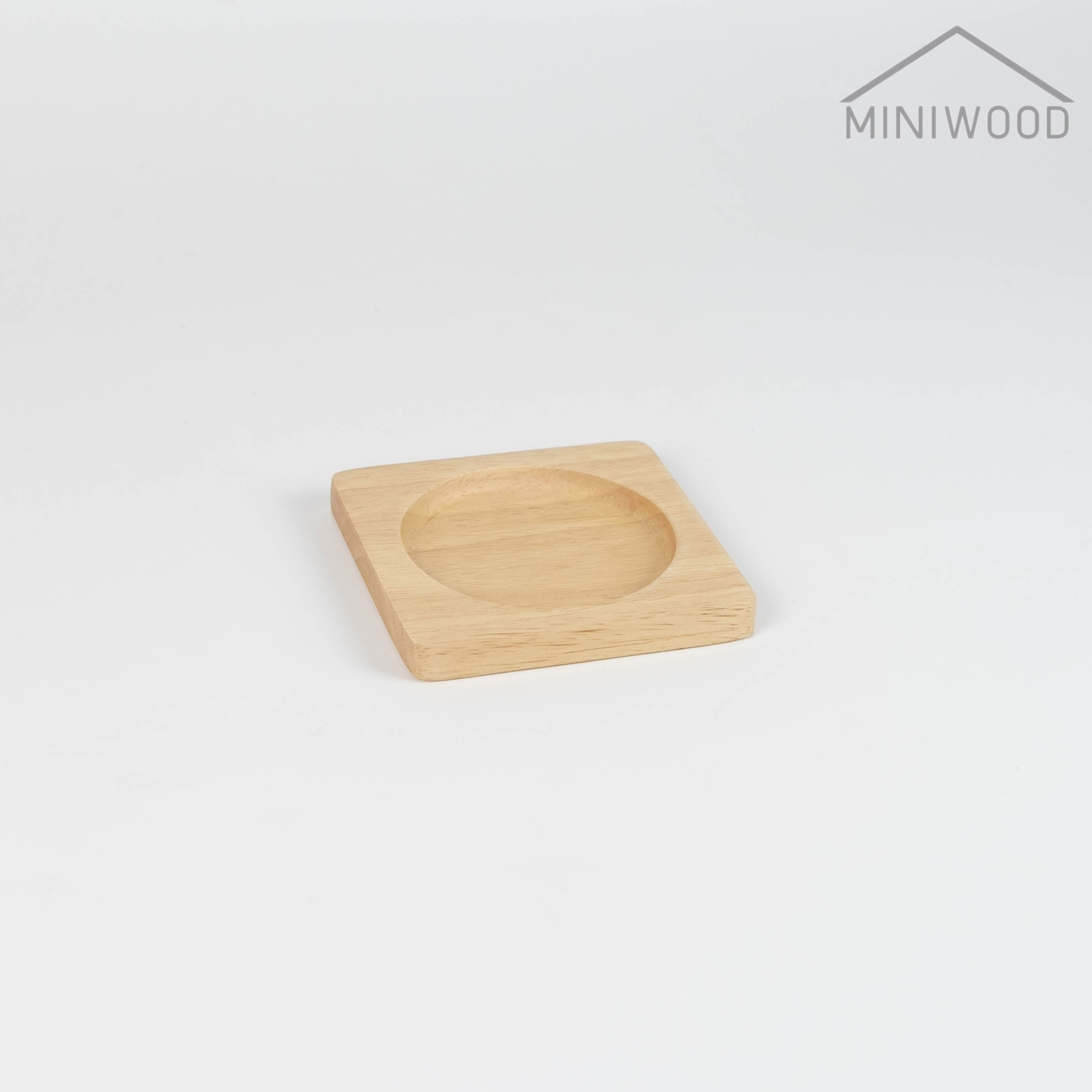 MINIWOOD จานรองแก้ว Wooden Coaster ผลิตจากไม้ยางพารา