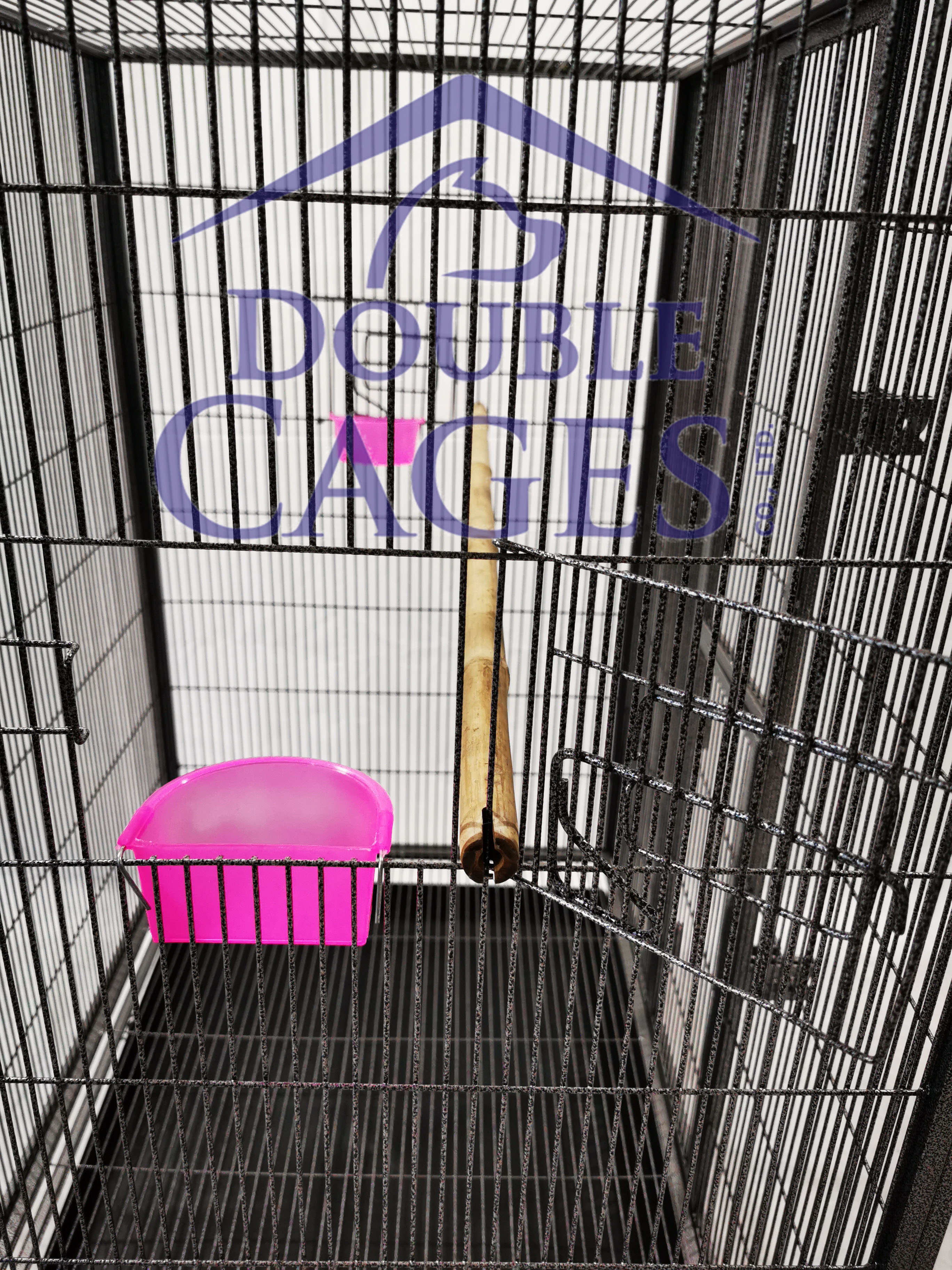 กรงนกแป็ป4หุน สีดำ และ สีระเบิด (ถาดรอง1ใบ)