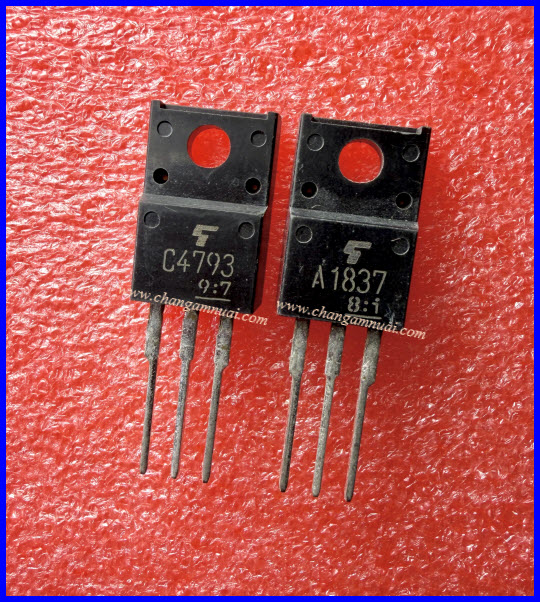ทรานซิสเตอร์ A1837 C4793 TO-220 230V 1A เกรดแท้ ยี่ห้อ Toshiba ขายคู่ละ