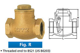KITZ เช็ควาล์วทองเหลือง (R) 3/8 นิ้ว