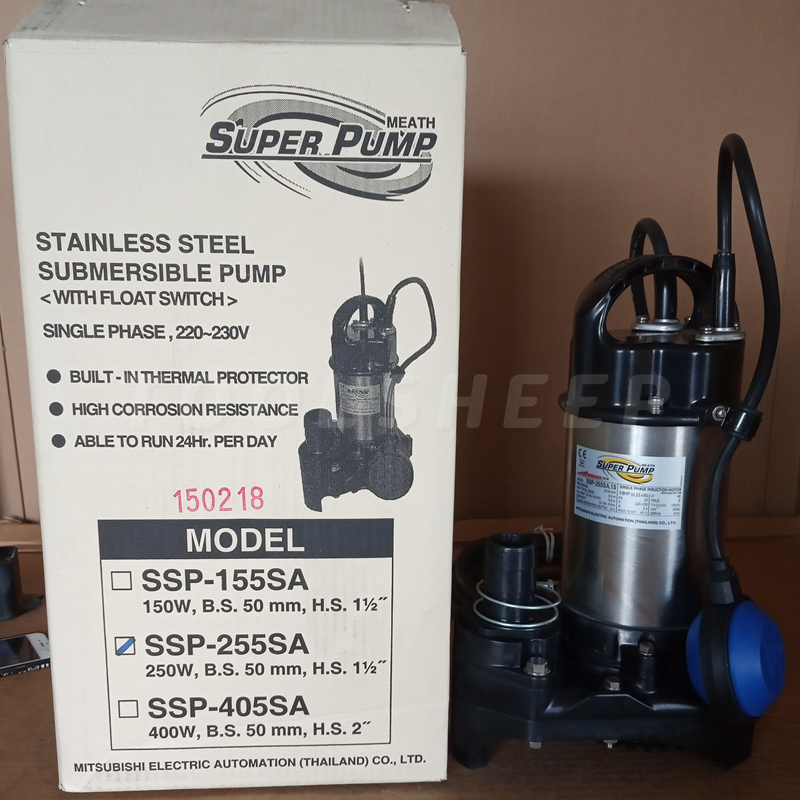 ปั๊มแช่ MITSUBISHI รุ่น SSP Series แบบมีลูกลอย