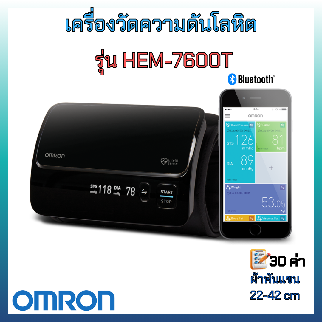 เครื่องวัดความดันแบบไรสาย omron Smart Elite+ รุ่น HEM-7600T
