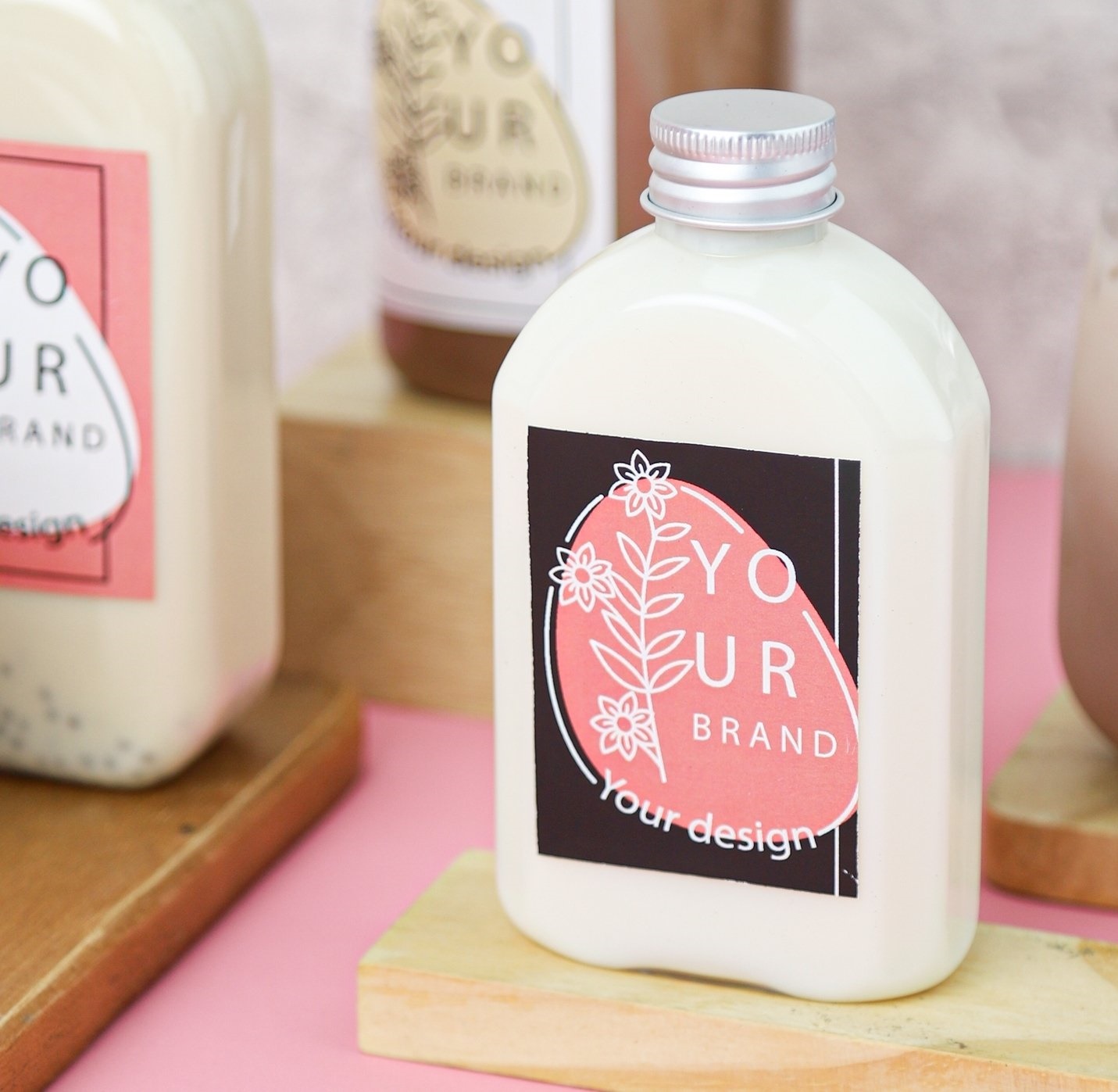 ขวดพลาสติกPET ฝาอลูมิเนียมสีเงิน 250ml. XK
