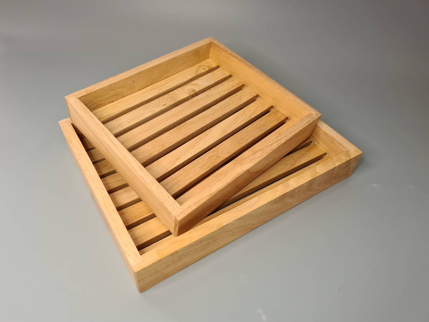 MINIWOOD กระบะพื้นร่อง ถาดเครื่องดื่ม Wooden Tray ใช้กับเครื่องล้างจานได้