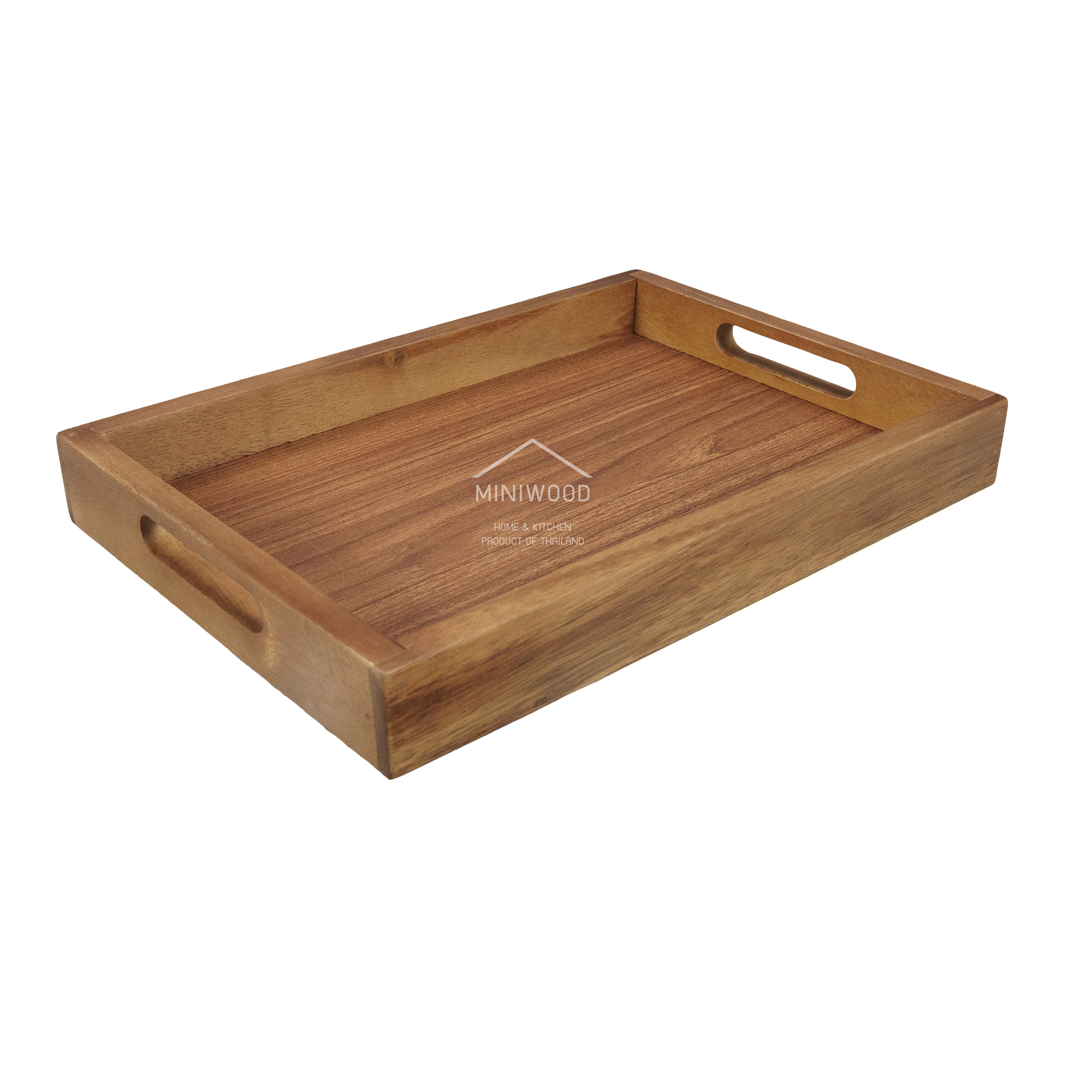 MINIWOOD ถาดเสิร์ฟ สี่เหลี่ยม ถาดไม้ Wooden Tray ผลิตจากไม้จามจุรี