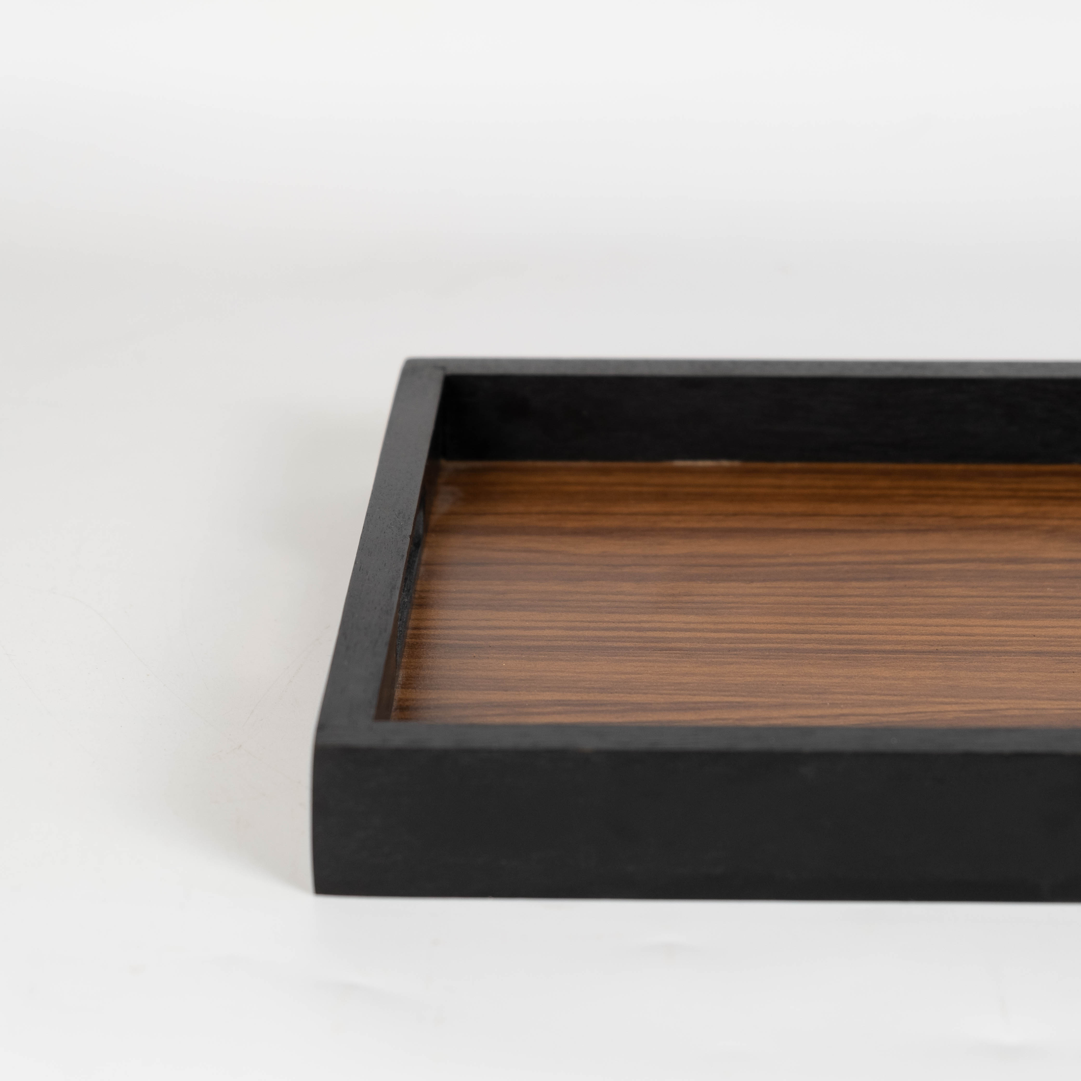 MINIWOOD ถาดเสิร์ฟ สี่เหลี่ยม ถาดไม้ ขอบดำ Wooden Tray