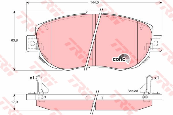 ผ้าเบรค TRW ล้อหน้า LEXUS Crown Estate 2.5 ปี 1998-2003 COTEC (GDB3235)