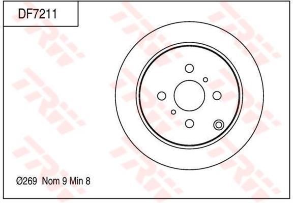 จานเบรคหลัง altis ปี 2001-2007 / trw