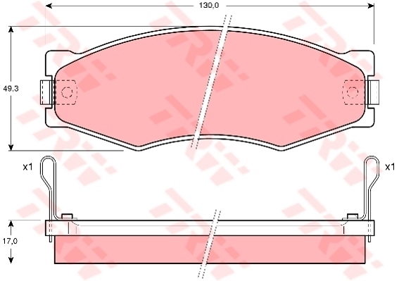 ผ้าเบรค TRW ล้อหน้า NISSAN Big M BDI D21 และ D22 ปี 1988 - 2000 UTEC (GDB367)
