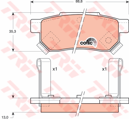ผ้าเบรค (หลัง) Honda City 1.5 E-VTEC ปี 2008 - 2013 (TRW-DTEC)