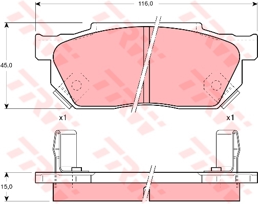 TRW ผ้าเบรค หน้า Honda City 1.3 และ 1.5 (Sensor Clip) ปี 1997-2001 DTEC