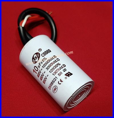 Senju CBB60 คาปาซิสเตอร์ 10uF450V แบบมีสาย เกรดA