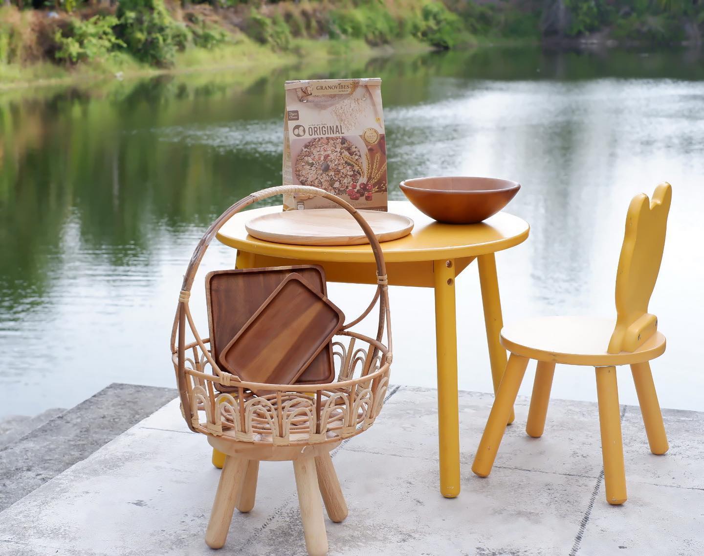 MINIWOOD เก้าอี้เตี้ย ผลิตจากไม้ยางพารา