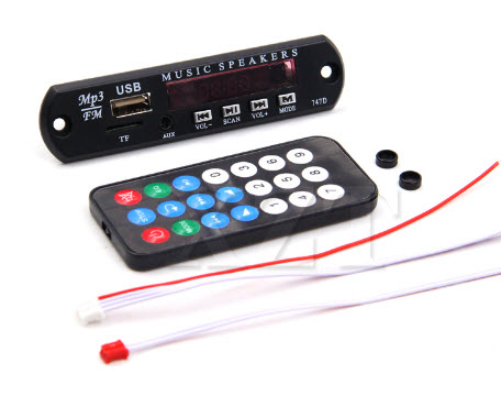 MP3 Decoder Board 5V หน้ากากสีดำ