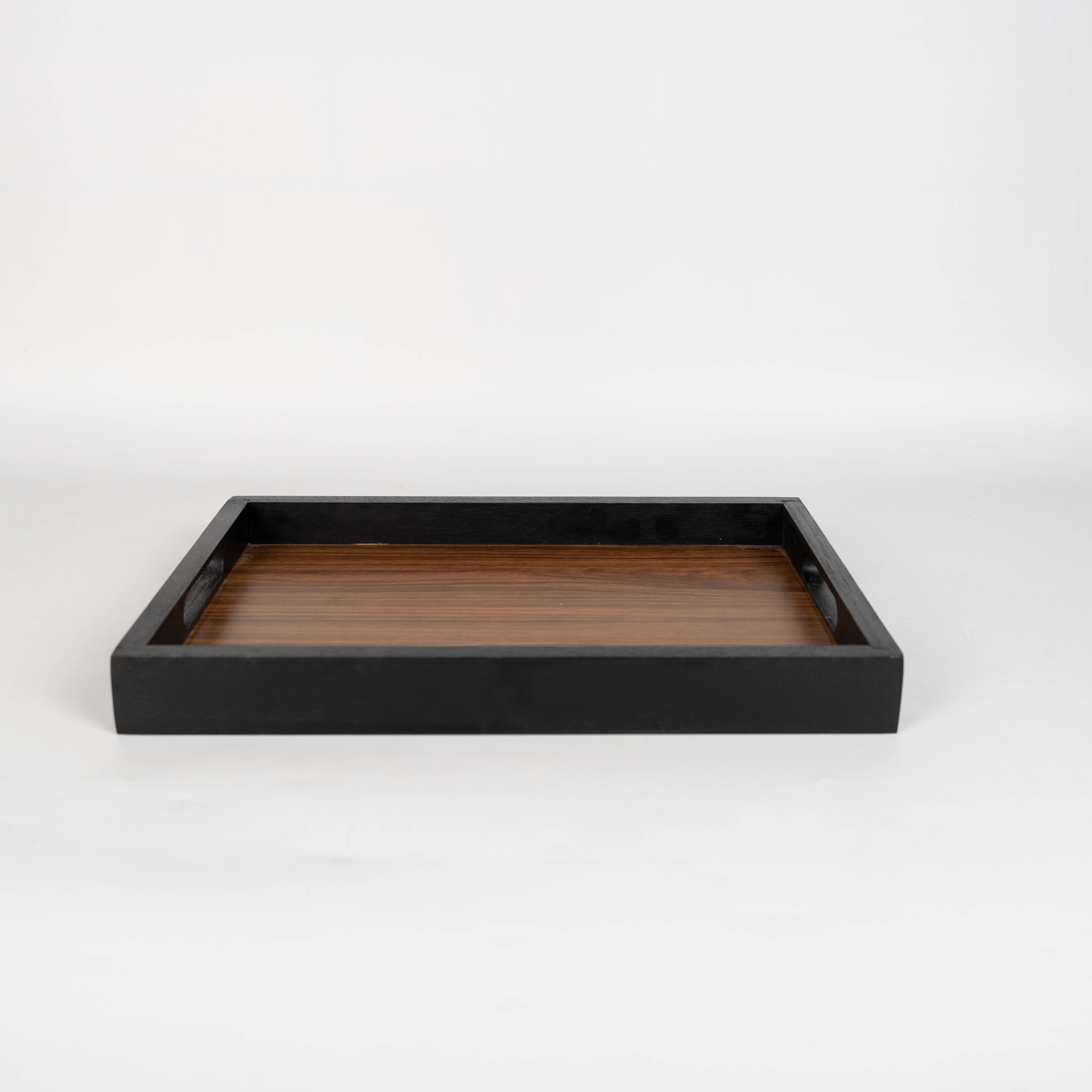 MINIWOOD ถาดเสิร์ฟ สี่เหลี่ยม ถาดไม้ ขอบดำ Wooden Tray