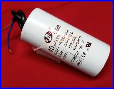 Senju CBB60 คาปาซิสเตอร์ 40uF450V แบบมีสาย เกรดA