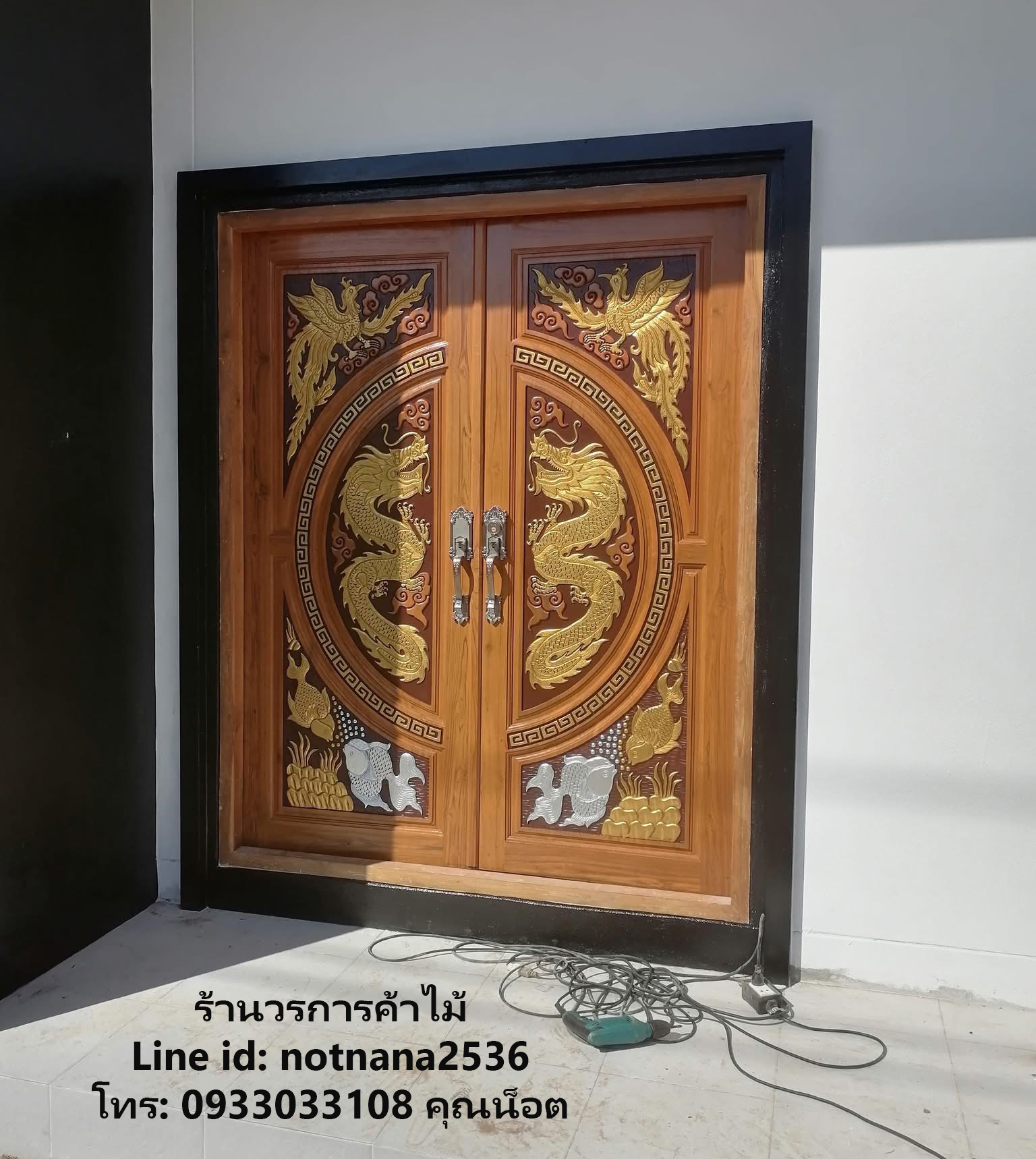 ประตูไม้สักเกรดA,B รหัส879