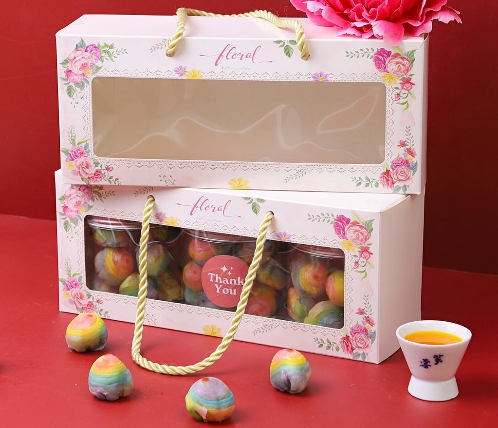 กล่องคุกกี้หูหิ้ว ลาย Floral 9x26x11 ซม