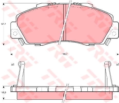 ผ้าเบรค หน้า TRW - Honda Stepwagon 2.0 ปี 1996 DTEC (GDB995DT)