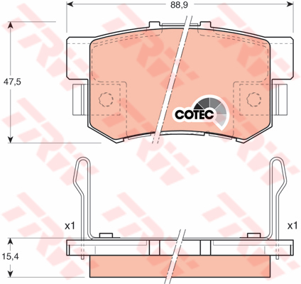ผ้าเบรค หลัง TRW - Honda CRV 2.0 และ 2.4 ปี 2002-2007 DTEC (GDB3154)