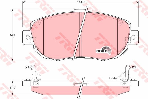 TRW ผ้าเบรค หน้า LEXUS GS300 ปี 2000 ON (GDB3235) COTEC