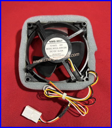 NMB3612JL-04W-S56 12V 0.23A พัดลมคอยล์เย็นตู้เย็นมิตซูบิชิ 2ประตู เกรดแท้ ขนาด 9X9 ซม.4 สาย