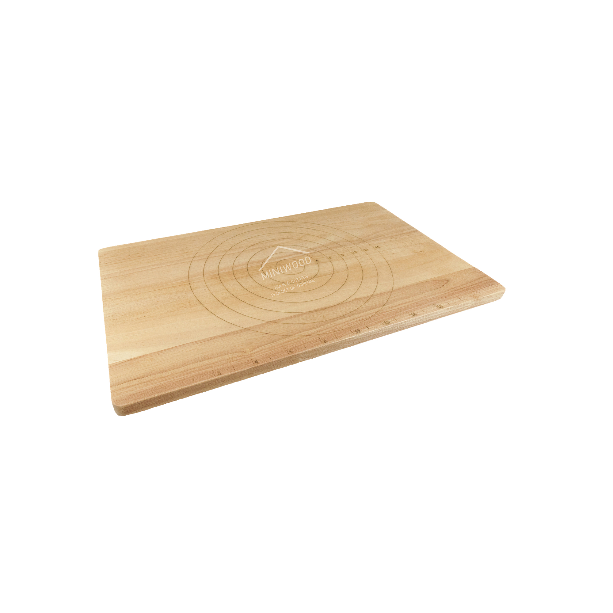 MINIWOOD กระดานนวดแป้ง แผ่นรองนวดแป้ง เขียงไม้ อุปกรณ์เบเกอรี่ ไม้ยางพารา Pastry Board 15" x 24" นิ้ว (ไม้นวดแยกจำหน่าย)