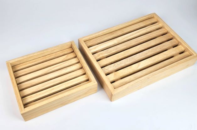MINIWOOD ถาดซูชิ ถาดตะแกรง ถาดเนื้อ Wooden Tray ไม้ยาง