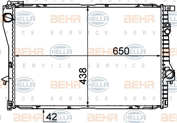 BEHR-P หม้อน้ำ BMW 5(E39) 525i เหล็กรัด M52
