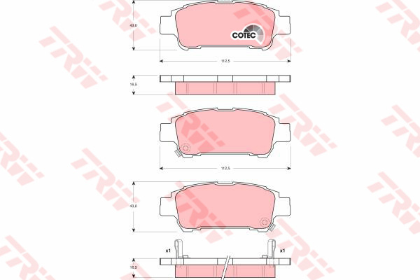 ผ้าเบรค หลัง TRW - Toyota Estima , Lusida 2.4 และ 3.0 ปี 2002-2007 COTEC (GDB3249)