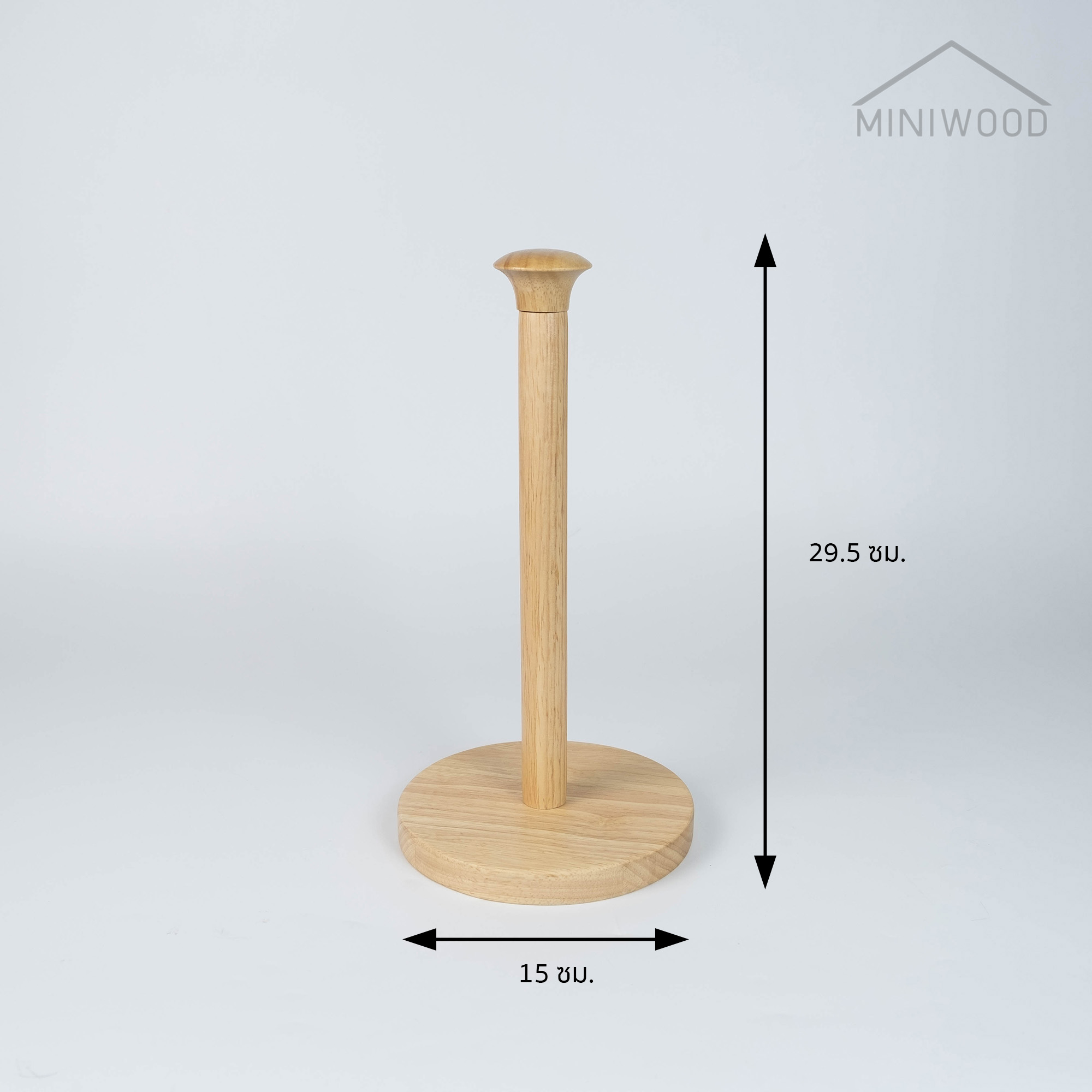 MINIWOOD แท่นกระดาษอเนกประสงค์ แท่นทิชชู่ม้วนยาว เสากระดาษอเนกประสงค์ Tissue Holder ผลิตจากไม้จริง (ลูกค้าประกอบสินค้าเอง)