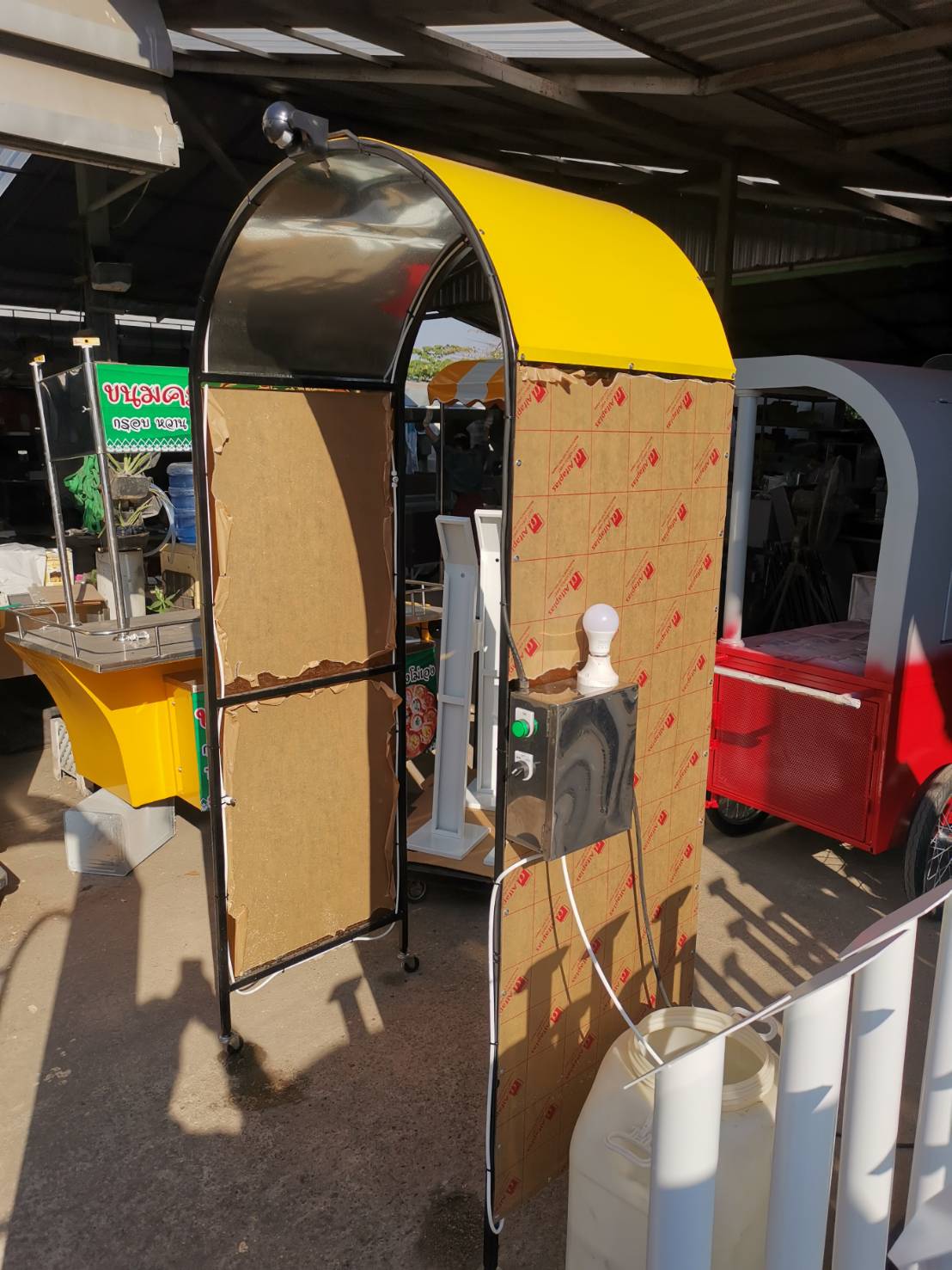 อุโมงค์พ่นฆ่าเชื้อโรคเคลื่อนย้ายได้ โครงสร้างเหล็กหุ้มอคริลิค