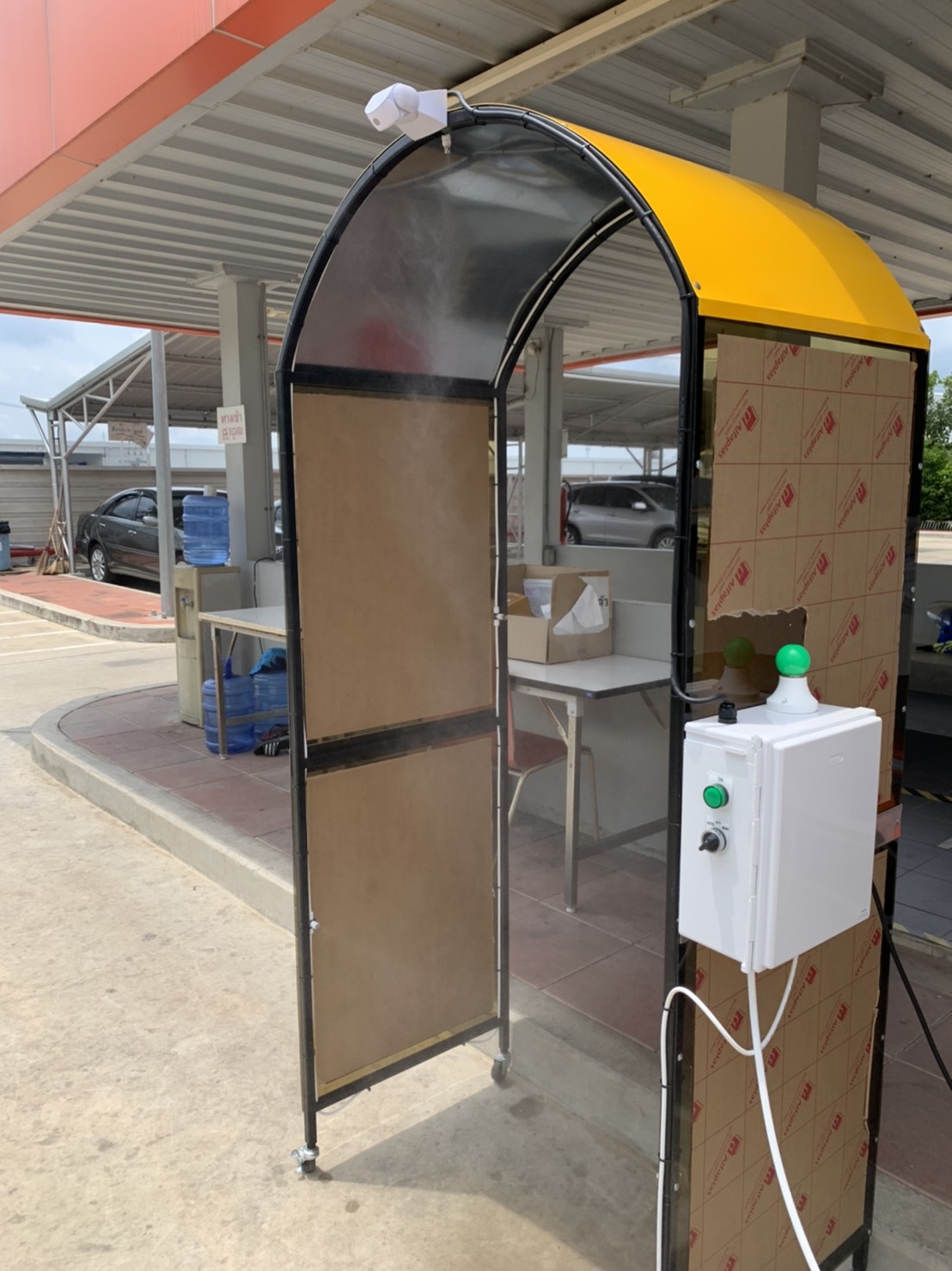 อุโมงค์พ่นฆ่าเชื้อโรคเคลื่อนย้ายได้ โครงสร้างเหล็กหุ้มอคริลิค