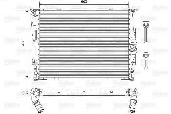 VALEO หม้อน้ำ BMW 3(E90) 325i,330i (N52-6สูบ/รุ่น3 ท่อ)