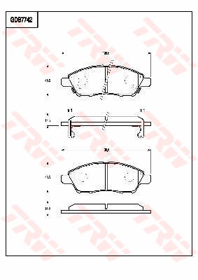 ผ้าเบรค-หน้า nissan almera 1.2 ปี 2012 ขึ้นไป (TRW-DTEC)