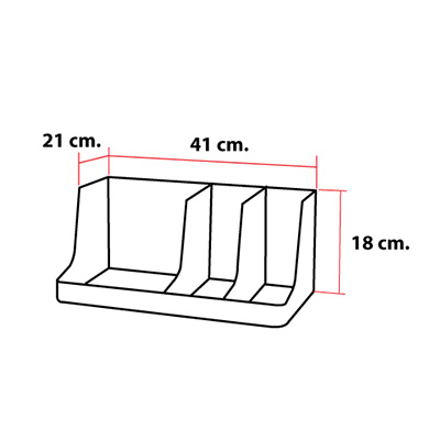 ที่ใส่ของอเนกประสงค์ 3 ช่องใหญ่ (ใช้ต่อคู่กับกล่องใส่แก้ว 1610-407ได้)