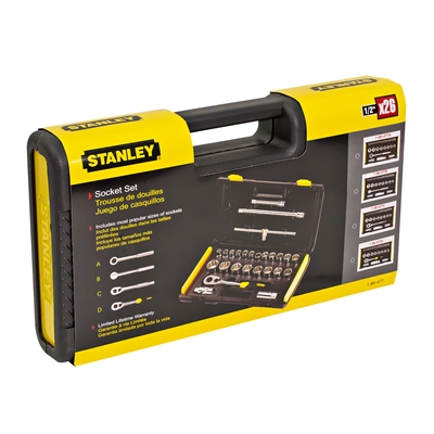 ชุดลูกบ็อก STANLEY 27 ชิ้น ขนาด 1/2 นิ้ว