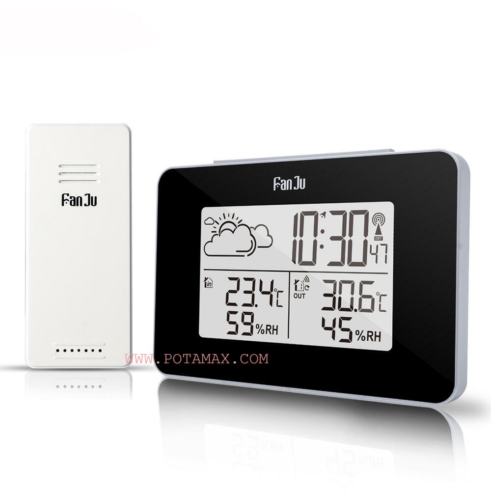 นาฬิกาเซนเซอร์ ไฮโกรมิเตอร์วัดอุณหภูมิไร้สาย (Wireless weather station digital clock)