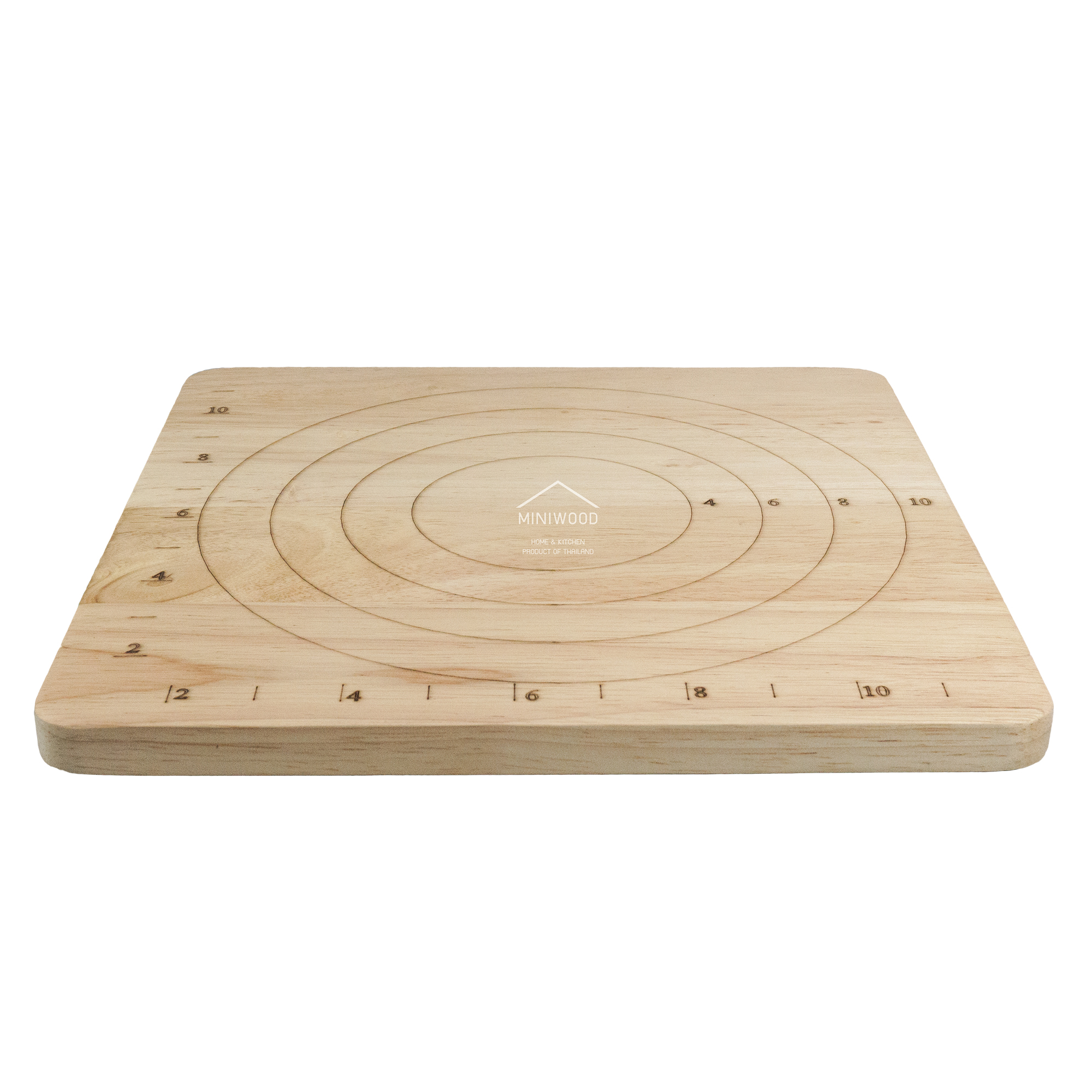 MINIWOOD กระดานนวดแป้ง แผ่นรองนวดแป้ง อุปกรณ์เบเกอรี่ 12x12 นิ้ว แถมฟรี ไม้นวดแป้ง 10" นิ้ว